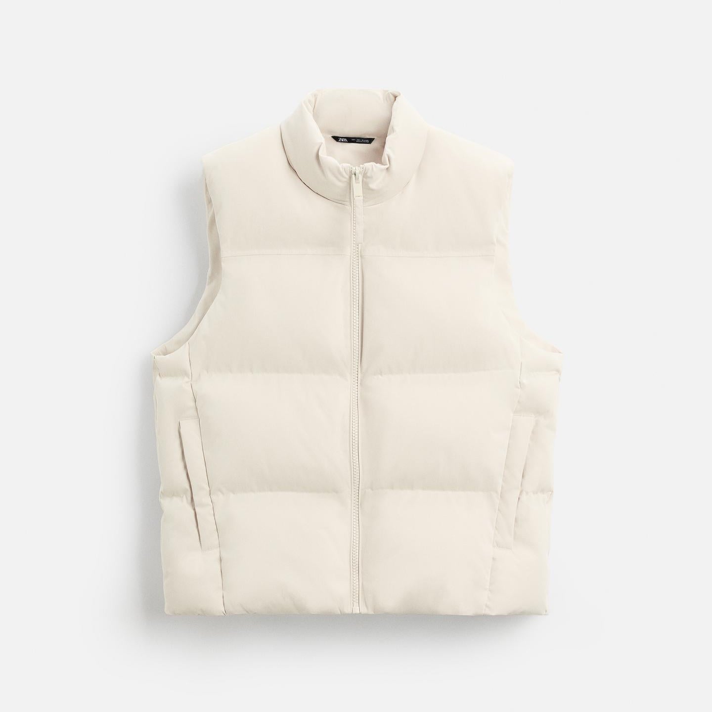 WHITE SLEEVELESS DOWN JACKET