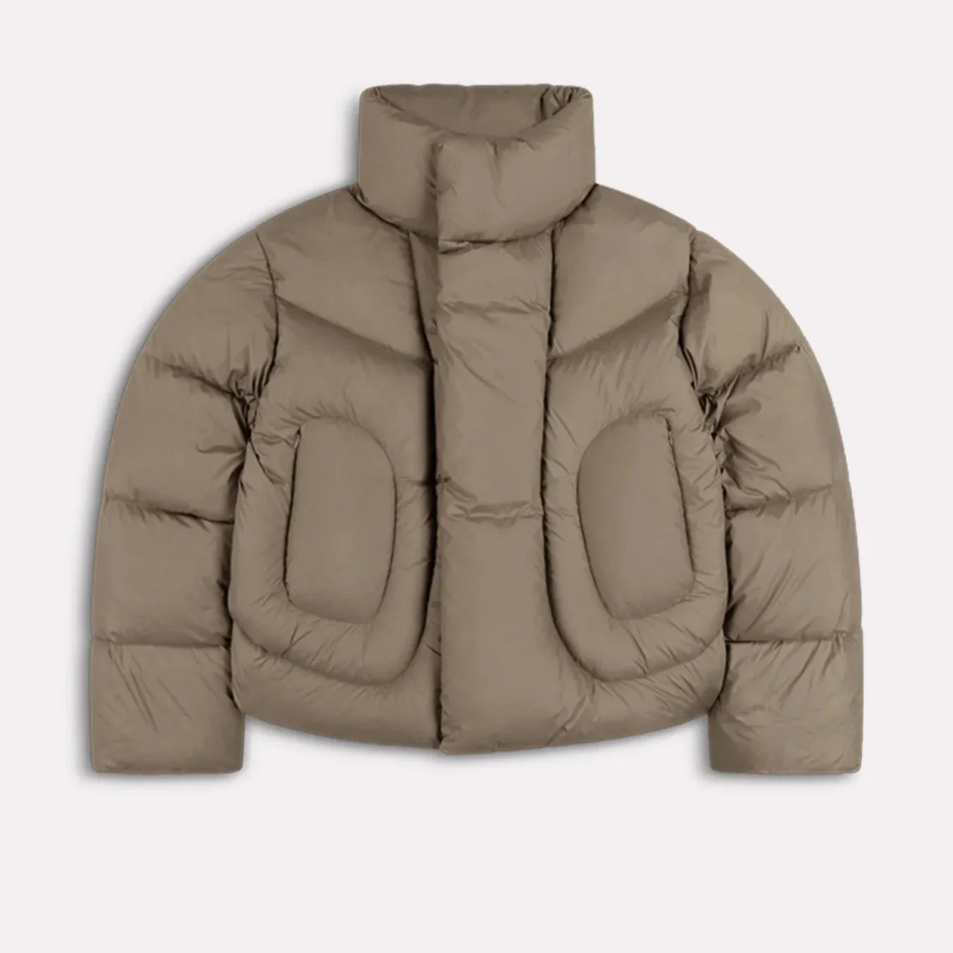 Green Roll Neck Puffer Jacket