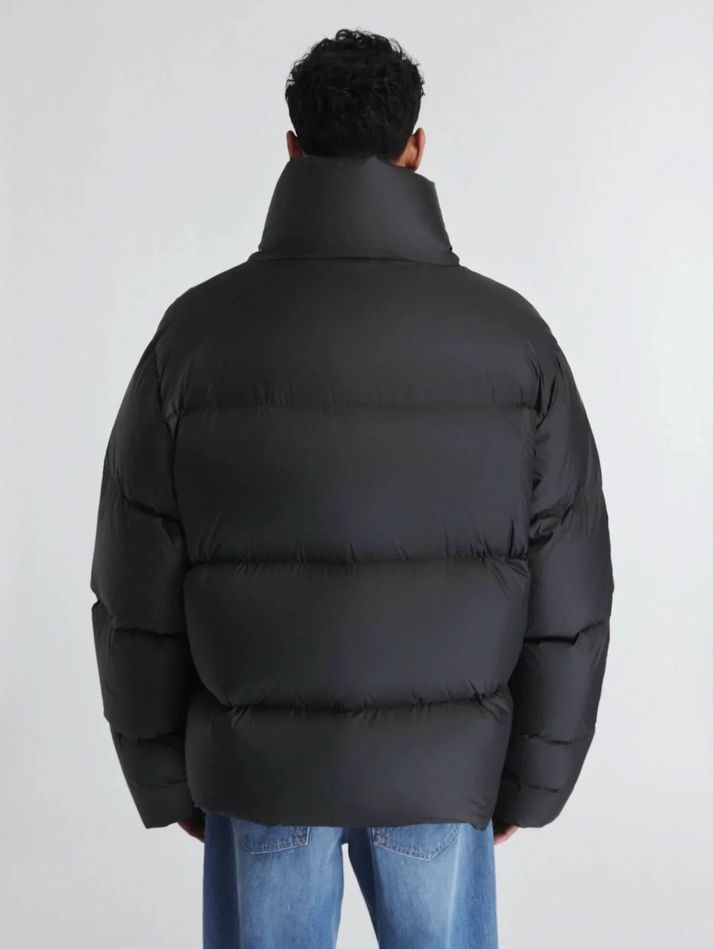 Black Roll Neck Puffer Jacket