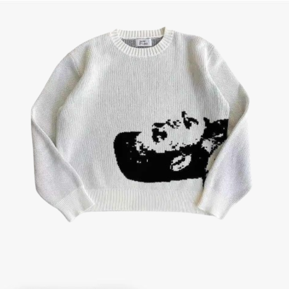 White Knit “Pixel Art”