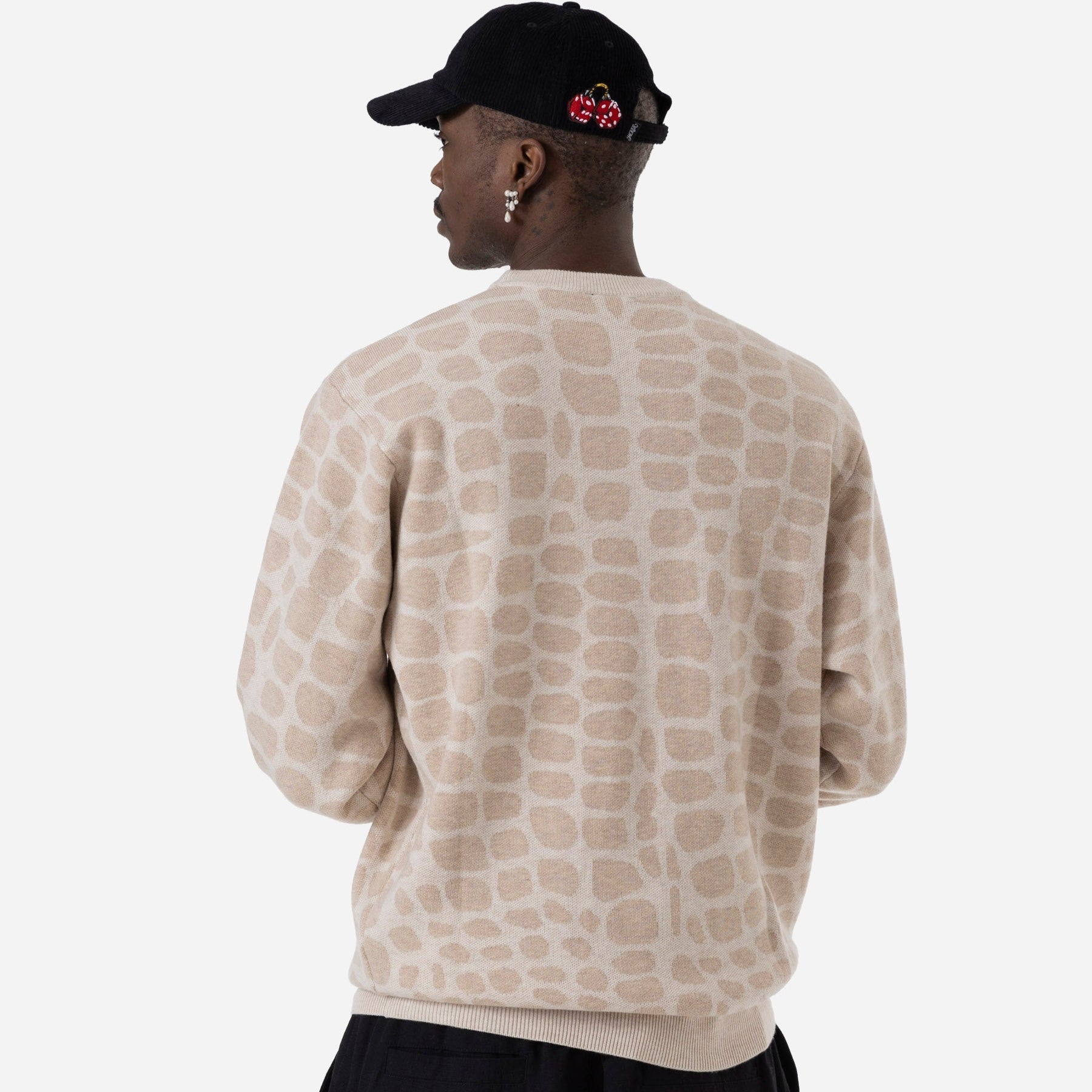 CROCO KNIT CREWNECK - BEIGE