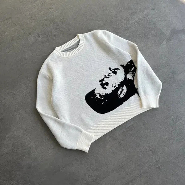 White Knit “Pixel Art”